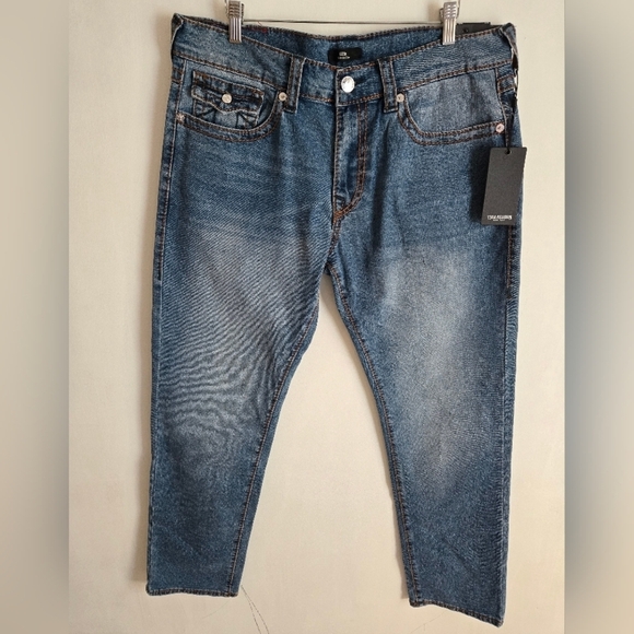 True Religion Other - TRUE RELIGION Geno Big T Flap Relaxed Slim Jeans Sz 36
